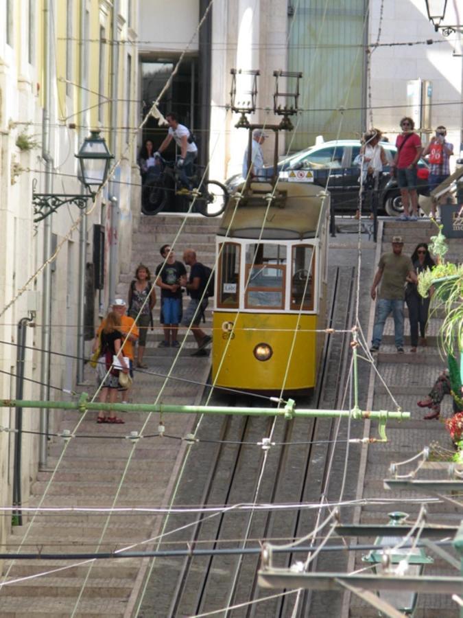 Bl Bairro Alto Famous Bica Funicular Street View Lisbon